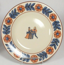 dutch folk art dinner plate Hoganas Gille stoneware - $78.03