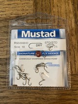 Mustad dry hook size 18 1ea pk of 25-Brand New-SHIPS N 24 HOURS - £22.22 GBP