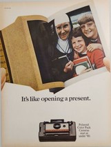 1966 Print Ad Polaroid Colr Pack Instant Cameras Nun &amp; School Children - $18.88