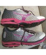 Mizuno Wave Rider 10 Running Shoes Women&#39;s size 10 Gray Purple FCL 0714 - £29.35 GBP