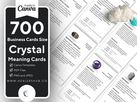 700 Crystal Meaning Editable and Printable Cards With Images For Crystal Shops . - £40.09 GBP