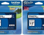 (2) Brother Tze231 Adhesive Tz Tape (R) Cartridge 0.47&quot;X26-1/5Ft., Black... - £17.38 GBP