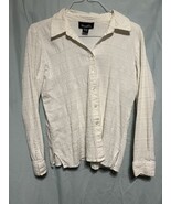 Denim &amp; Co Button Down Women’s Med White  - $545.52 MXN