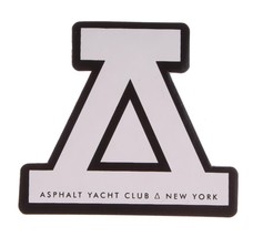 Asphalt Yacht Club Logo 4&quot; White Sticker - $3.70