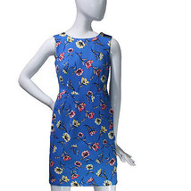 Lands End Women&#39;s 2 Petite Sleeveless Ponte Sheath Dress, Blue Floral - $29.99