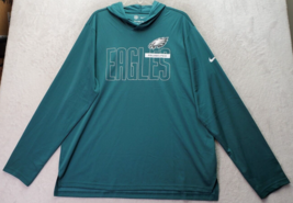 NFL Philadelphia Eagles Nike Hoodie Football Mens XL Green Long Sleeve Dri Fit - £21.21 GBP