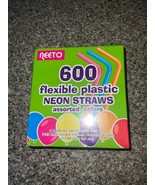 Neeto Flexible Plastic Neon Straws, Assorted Colors, Pack Of 600 Straws - $465.99 MXN