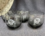 St. Louis Cardinals 1980s Football Low Ball Bar Glasses Smoked Set Of 4 - $34.65