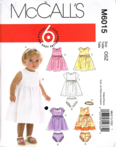 McCall&#39;s M6015 Infant Girls S to XL Dresses and Panties Sewing Pattern New - £8.98 GBP