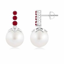 South Sea Cultured Pearl Drop Earrings for Women in 14K Gold (Grade-AA , 10MM) - £696.98 GBP