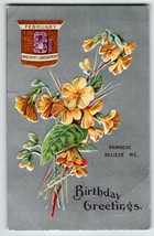 Birthday Postcard Birthstone Amethyst Primrose Flowers February Series 201 EPC - £9.82 GBP