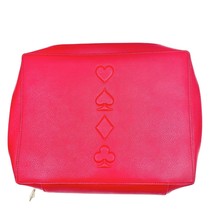 Estee Lauder  Makeup Travel Case Red Gold Hardware Heart Spade Diamond Club NEW - $18.81