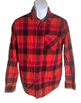 VOLCOM Men&#39;s Long Sleeve Button Down Plaid Cotton Shirt Medium - $11.87