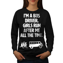 Wellcoda Handsome Bus Driver Womens Sweatshirt, Girls Casual Pullover Jumper - £22.77 GBP+