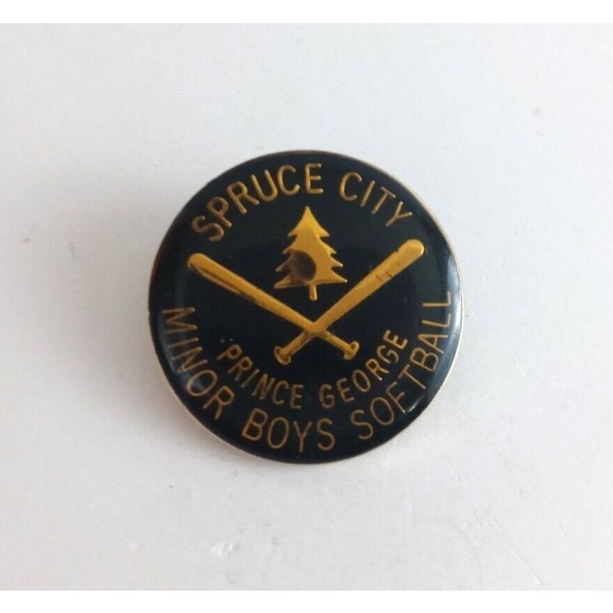 Vintage Spruce City Prince George Minor Boys Softball Lapel Hat Pin - $8.25