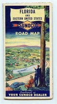 SUNOCO Florida and Eastern United States Map Rand McNally 1951 - $11.88