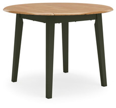 Modern Dining Drop Leaf Table with 4 Legs, Light Brown &amp; Green - £584.86 GBP