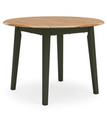 Modern Dining Drop Leaf Table with 4 Legs, Light Brown &amp; Green - £600.37 GBP