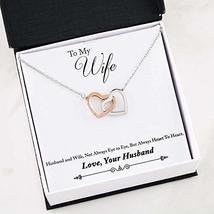 To My Wife Heart to Heart Inseparable Love Pendant 18k Rose Gold Finish Necklace - £31.43 GBP