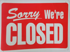 One Sided Sorry We Are Closed Sign 8 x 12 Inch - 2 Count, White and Red - €5,09 EUR