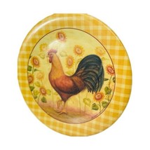 Vtg. JC Penney Home Collection Melamine 4-Dinner Plates Rooster Flowers Checkers - £38.36 GBP