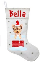 Yorkshire Terrier Christmas Stocking, Personalized Yorkie Stocking - $33.00