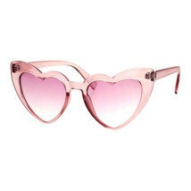 Womens Oversized Cateye Heart Shape Sunglasses Translucent Colors UV 400 - £13.78 GBP+