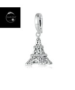 Genuine 925 Sterling Silver Love Paris Eiffel Tower Dangle Charm For Bracelets - $21.13