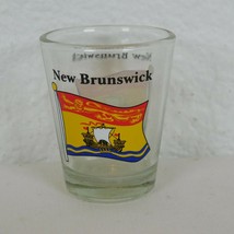 New Brunswick Canada 2 oz Shot Glass Provincial Flag Golden Lion passant Lymphad - £5.46 GBP