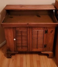 Antique Solid Wood Dry Sink With Storage Cabinet Removable Copper Lining Tray  - £164.67 GBP