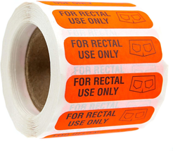 500 For Rectal Use Only Sticker Fluorescent Red Stickers With Permanent ... - $16.87