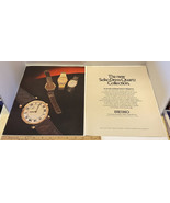 Vintage Print Ad Seiko Dress Quartz Men&#39;s Watches Lizard Strap 1970s Eph... - $14.69