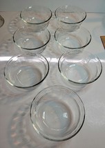 7 Pyrex 10 oz bowls No. 464 Clear Glass Microwave Safe - $34.65