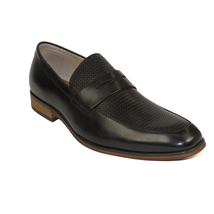 Men's Shoes Steve Madden Soft Leather upper Slip On Emree Black basket weave image 2