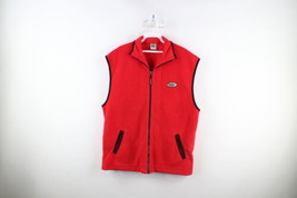 Vtg Rainforest Cafe Womens L Distressed Spell Out Full Zip Fleece Vest J... - $29.65