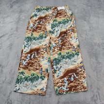 Sarah Bentley Pants Women L Multicolor Tropical Elastic Waist Pull On Bottoms - £18.41 GBP