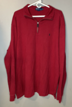 Polo Ralph Lauren Men's 1/4 Zip 100% Cotton Pullover Sweater Size XXL Pocket - $16.83