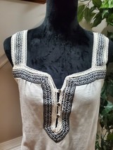 Retrology Women&#39;s Solid White Cotton Sweetheart Neck Sleeveless Blouse Size L - £23.98 GBP