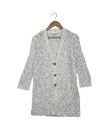 J Jill Sweater Womens Medium White Button Front Knit Long Cardigan Cotton - $36.10 CAD
