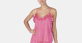 Betsey Johnson Ruffle Trim Printed Knit Camisole ONLY Top Striped Pink ,... - £10.04 GBP