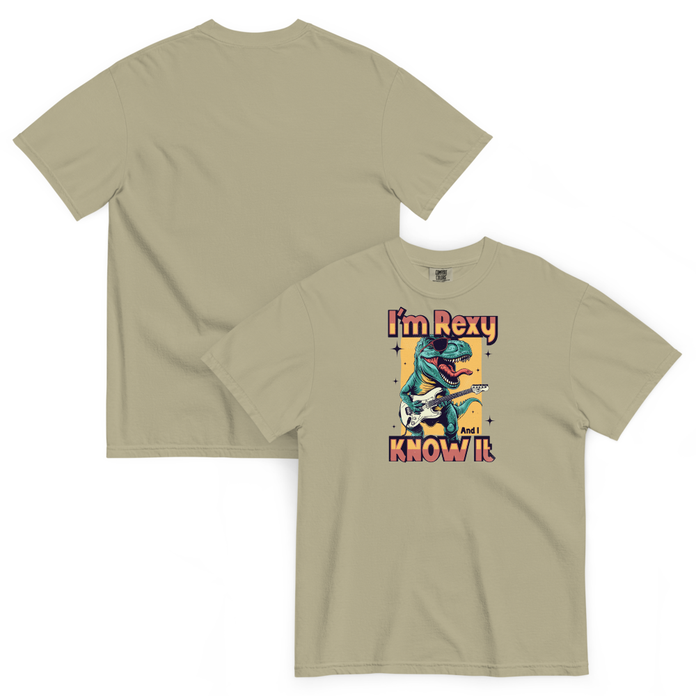Unisex Garment-Dyed Heavyweight T-Shirt – I’m Rexy (Khaki) Item image 7