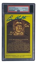 Enos Slaughter Signed 4x6 St Louis Cardinals HOF Plaque Card PSA/DNA 850... - $67.89