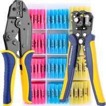 Crimping Tool For Heat Shrink Connectors Set With 200Pcs Awg 22-10 Marin... - £64.52 GBP