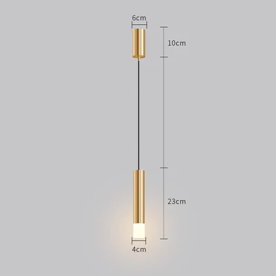 De hanging pendant lights aluminium acrylic 6w gold ceiling suspension lamp bedroom bar thumb200