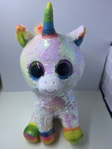 Ty Beanie Boos PIXY White Unicorn Plush 11” Stuffed Animal White Rainbow... - £7.08 GBP