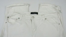 Nine West Jeans White Capri Stretch Jeans Women 14W Faux Diamond Tab Leg... - £30.27 GBP
