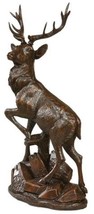 Sculpture MOUNTAIN Lodge English Deer Left-Facing Left Brown Resin Hand-Cast - £358.91 GBP