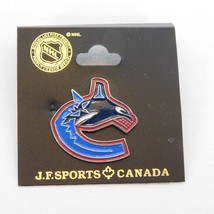 NHL Vancouver Canucks Logo Pin Whale Orca Hockey Vintage Official On Card 1"x1" - $9.75