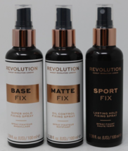 Makeup Revolution SPORT, BASE &amp; MATTE Fix Fixing Spray, 100ml / 3.38oz - 3 pack - £30.98 GBP