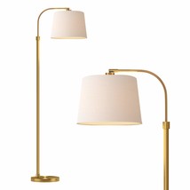 62&quot; Gold Floor Lamp For Living Rooms Tall Arc Standing Lamps For Bedrooms Indust - £93.96 GBP